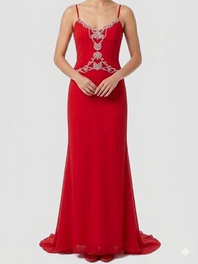 Paris Prom Lace Up Back Formal/Red Carpet Gown w/ Train NEW Sz. 8